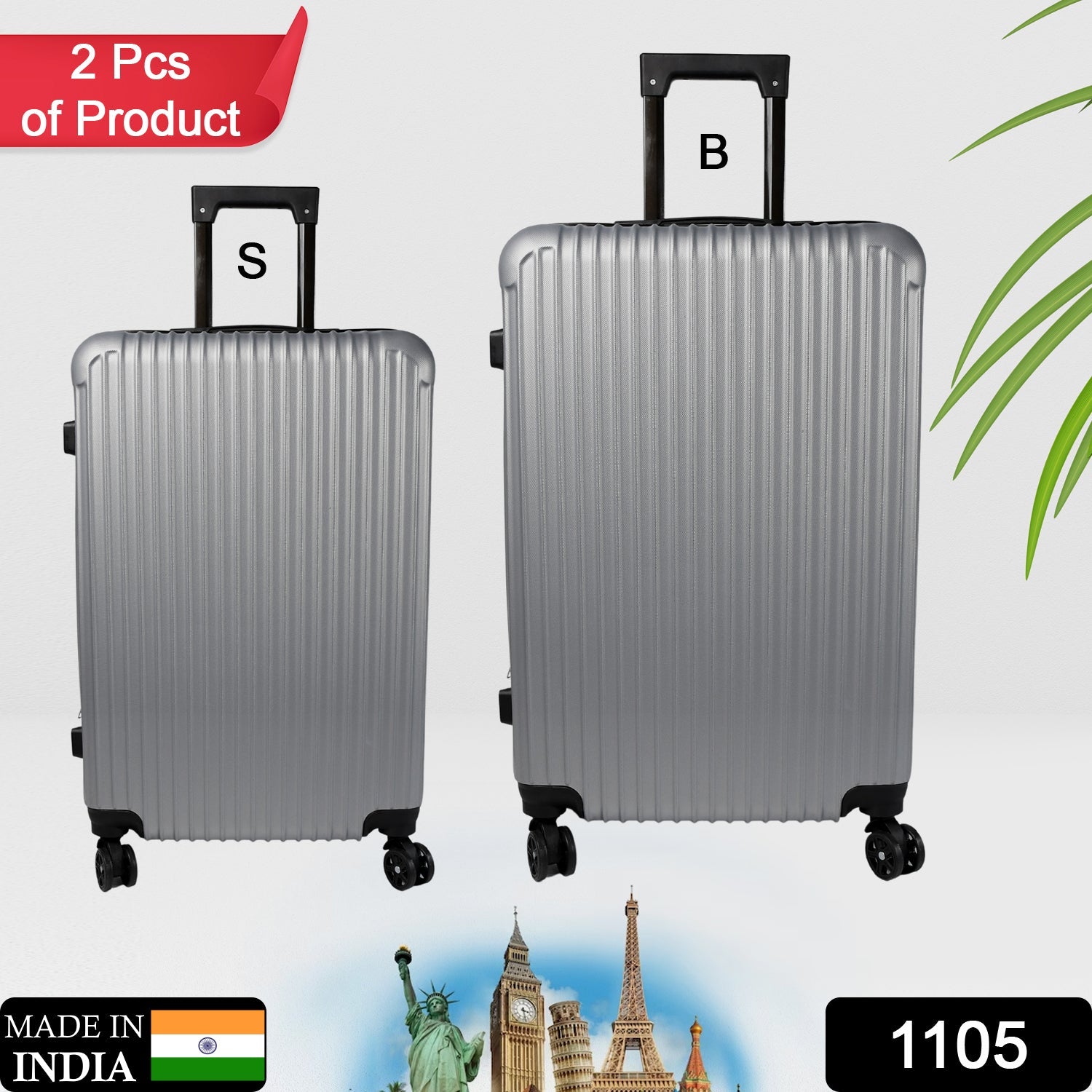 1105 Trolley Bag Big and Small Suitcase Bag For Men & Women Use Bag ( Set Of 2 ) DeoDap 1105 Trolley Bag Big and Small Suitcase Bag For Men & Women Use Bag ( Set Of 2 ) DeoDap
